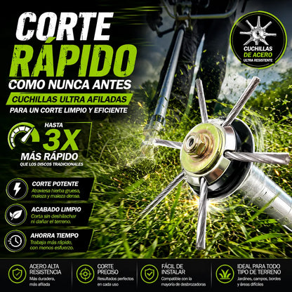 🔥✨【Compra 1 y llévate 1 gratis：2 piezas】🔥 Cabezal de corte reemplazable para cortacésped/desbrozadora - cabezal de corte de acero para cortar césped 🌿✂️⚙️