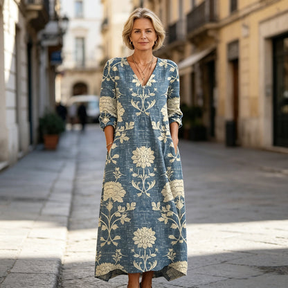 🔥Hit Sprzedaży 【Rabat 50%】✨ 【S–5XL】 Sukienka damska z okrągłym dekoltem i nadrukiem. Przewiewna, wygodna i modelująca sylwetkę.