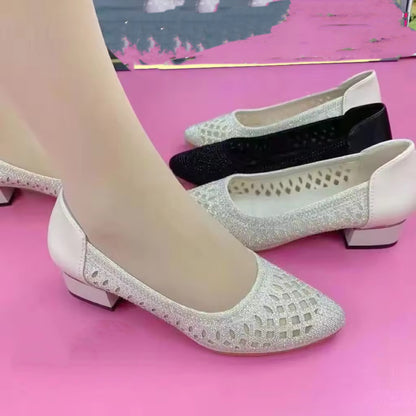 👡【35-41】2025 sandale de damă cu ochiuri de plasă diamantate, respirabile, la modă și confortabile