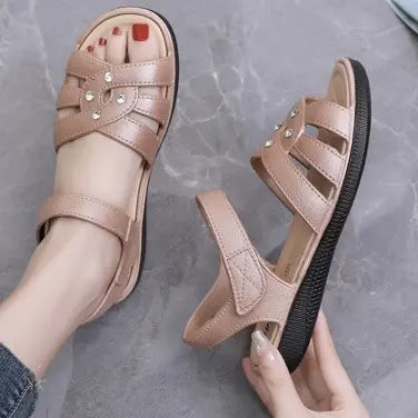 【36-40】Nuevas sandalias planas transpirables con suela blanda para mujer