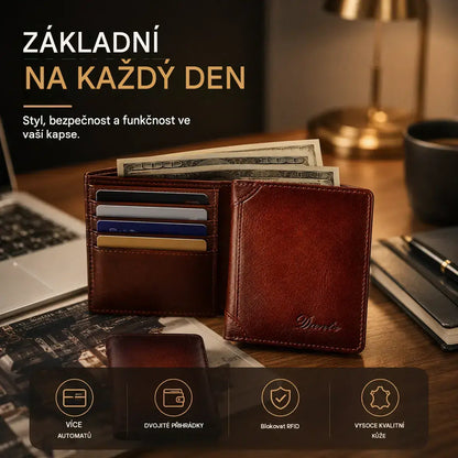Nová pánska peňaženka z pravej kože s ochranou proti krádeži