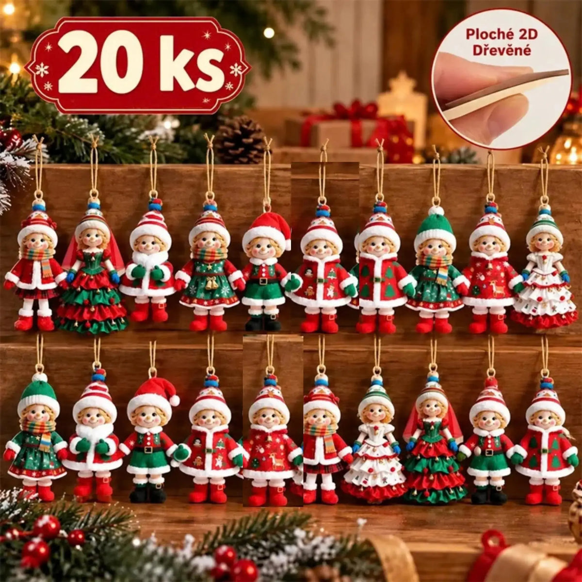🎄【20/40 sztuk】🎅Urocze ozdoby świąteczne✨