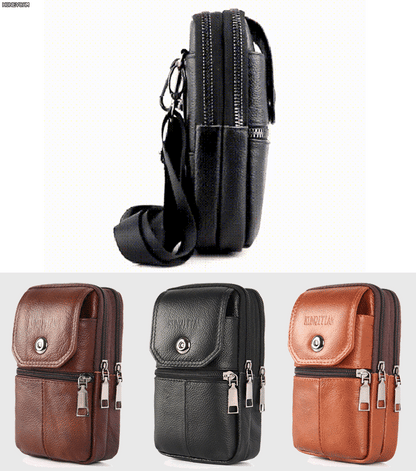🔥Hit Sprzedaży 【Rabat 50%】✨👍Skórzana Saszetka Męska na Telefon – Praktyczna Torba Crossbody na Co Dzień | Wygoda i Styl