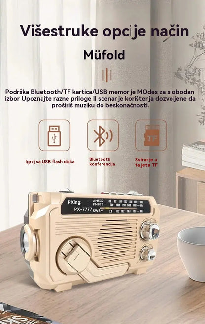 📟📶Prijenosni radio za hitne slučajeve s ručnim punjenjem i LED svjetlom