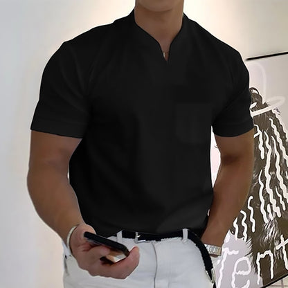 🔥✨【S-5XL】Primăvara 2025 Moda bărbați Respirabil Confort Fitness Tricouri sport de marime mari, tricouri polo cu decolteu în V