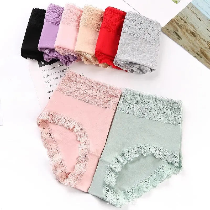 💞【Compra 3 y llévate 3 gratis】🔥Promoción de último día 49 % de descuento🔥Ropa interior de algodón transpirable de cintura alta sin costuras para mujer
