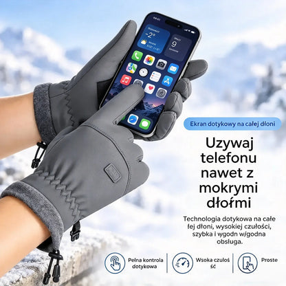 🧤 Zimowe rękawice męskie, wiatro- i wodoodporne, podszyte pluszem, z funkcją ekranu dotykowego, antypoślizgowa dłoń, idealne do jazdy na rowerze, narciarstwa i wędrówek