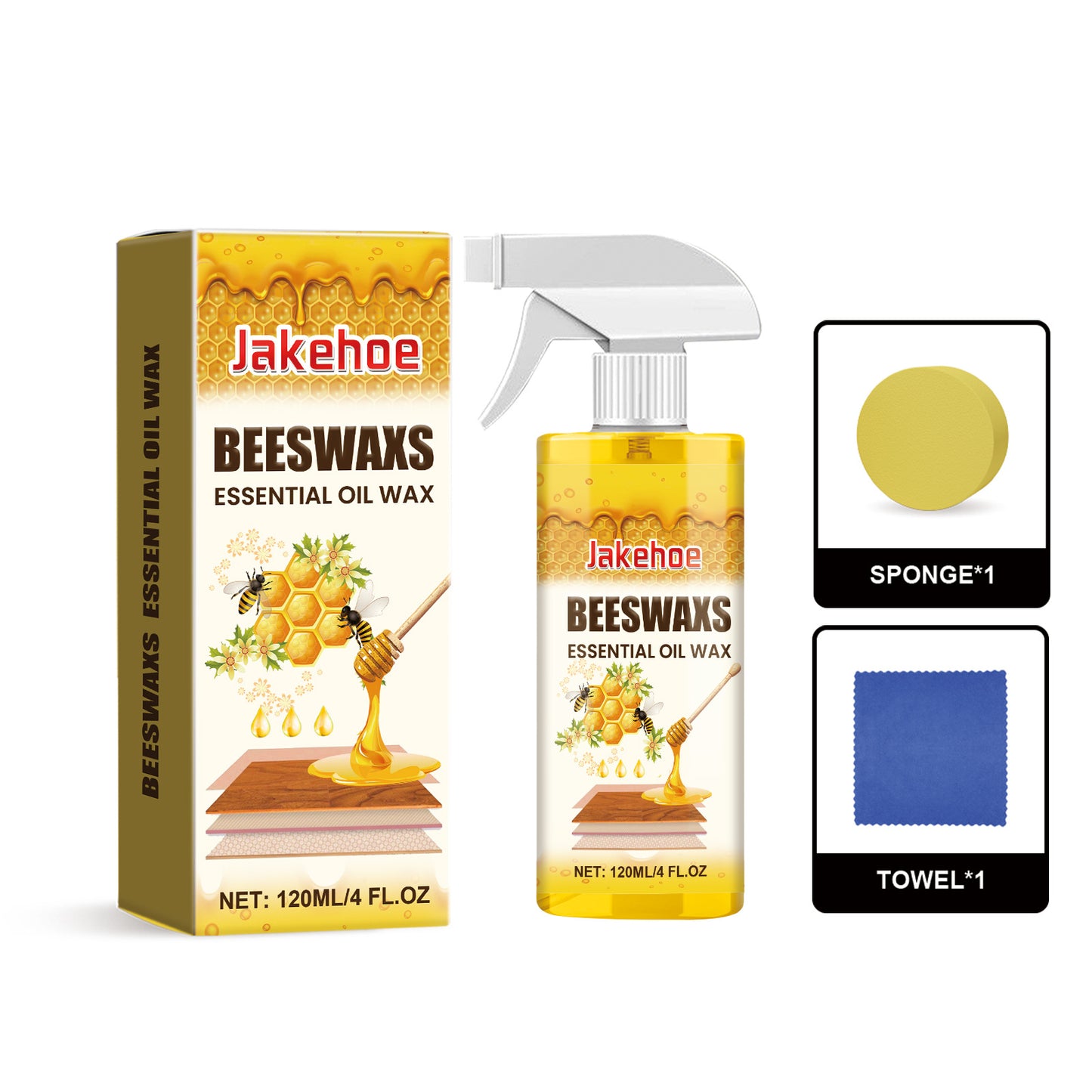 🔥【Rabat 50%】😍Spray do polerowania drewna (z gąbką i ręcznikiem) do pielęgnacji mebli, chroni lakier i zapobiega pęknięciom
