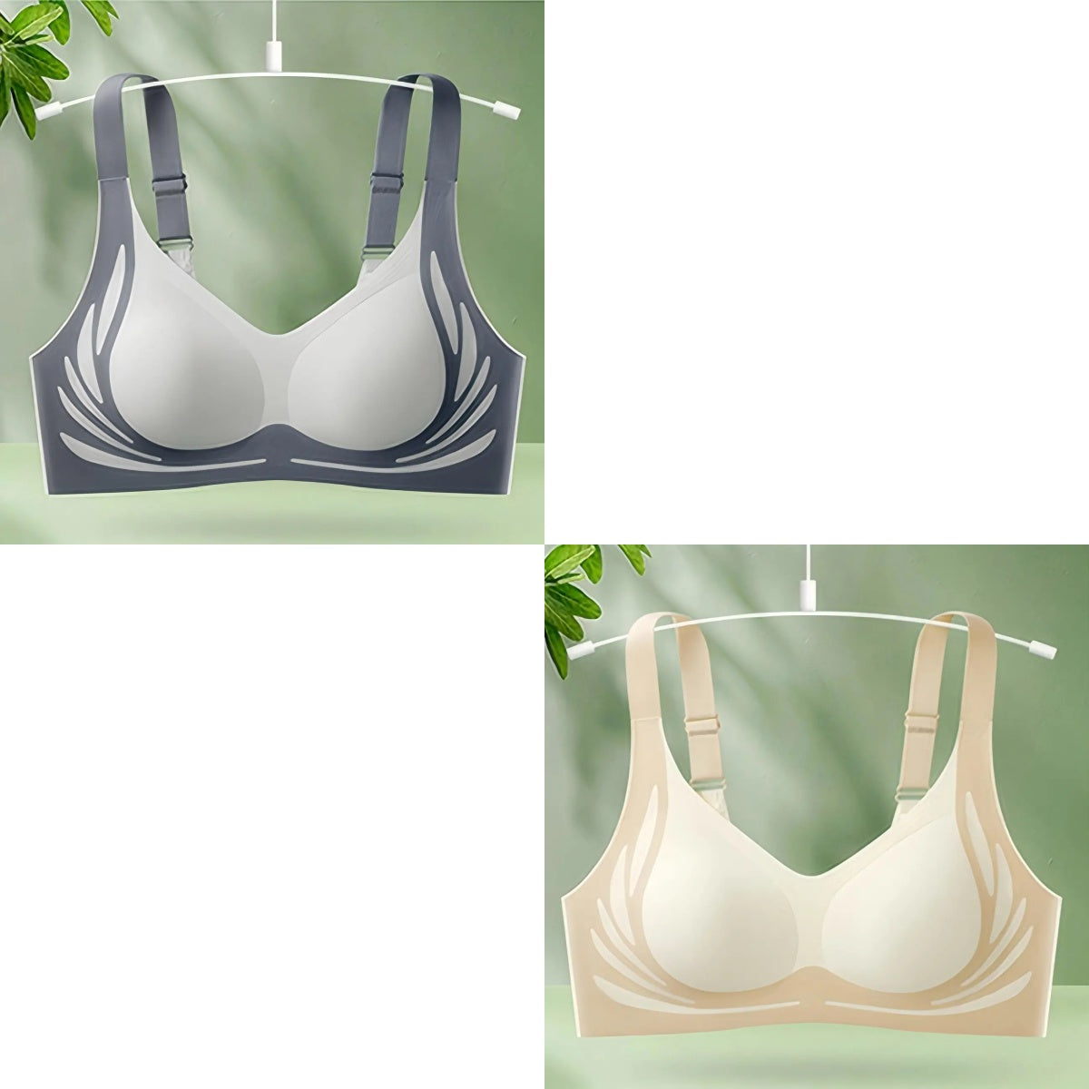 【50%OFF】😍【Paquete de 4】Sujetador de una pieza sin aros para mujer❤️【40-85 kg】