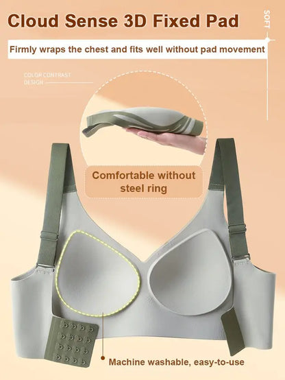【50%OFF】😍【Paquete de 4】Sujetador de una pieza sin aros para mujer❤️【40-85 kg】