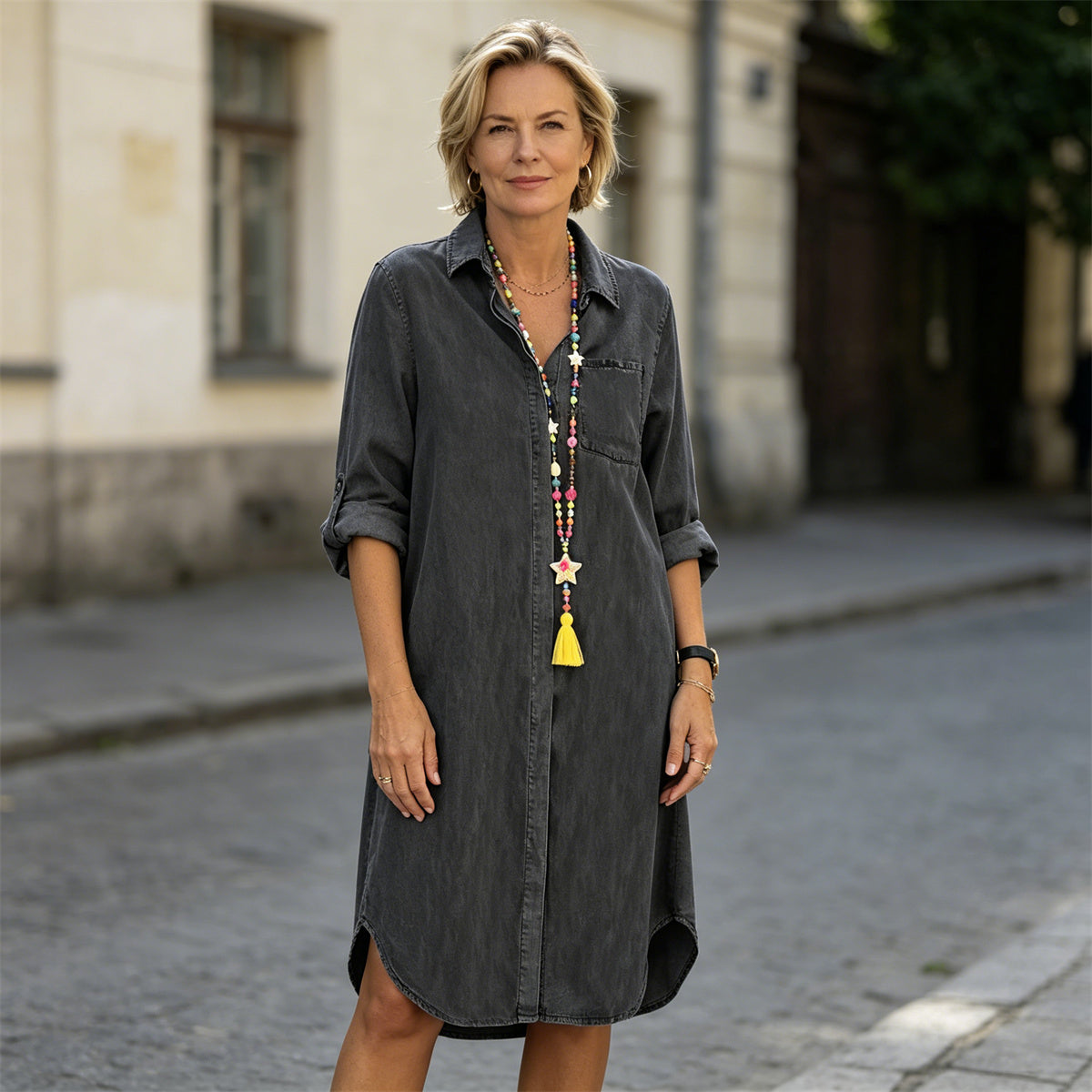 👘50% rabatu🔥【40-120 kg】Damska sukienka dżinsowa dla pań o pełniejszych kształtach, model 2026, styl swobodny ✅Płatność przy odbiorze