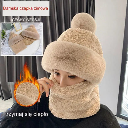 🔥Nowa, ciepła czapka zimowa oraz komin, wykonane z wełny jagnięcej – są ciepłe i grube.