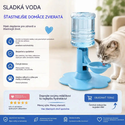🐾 Automatický dávkovač vody pre domáce zvieratá – samonapĺňanie pomocou gravitácie; miska na vodu pre psov a mačky