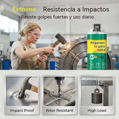 【Juego de 3 piezas】 28 € 🔥🛠️Pegamento reparador de metal AB de alta resistencia