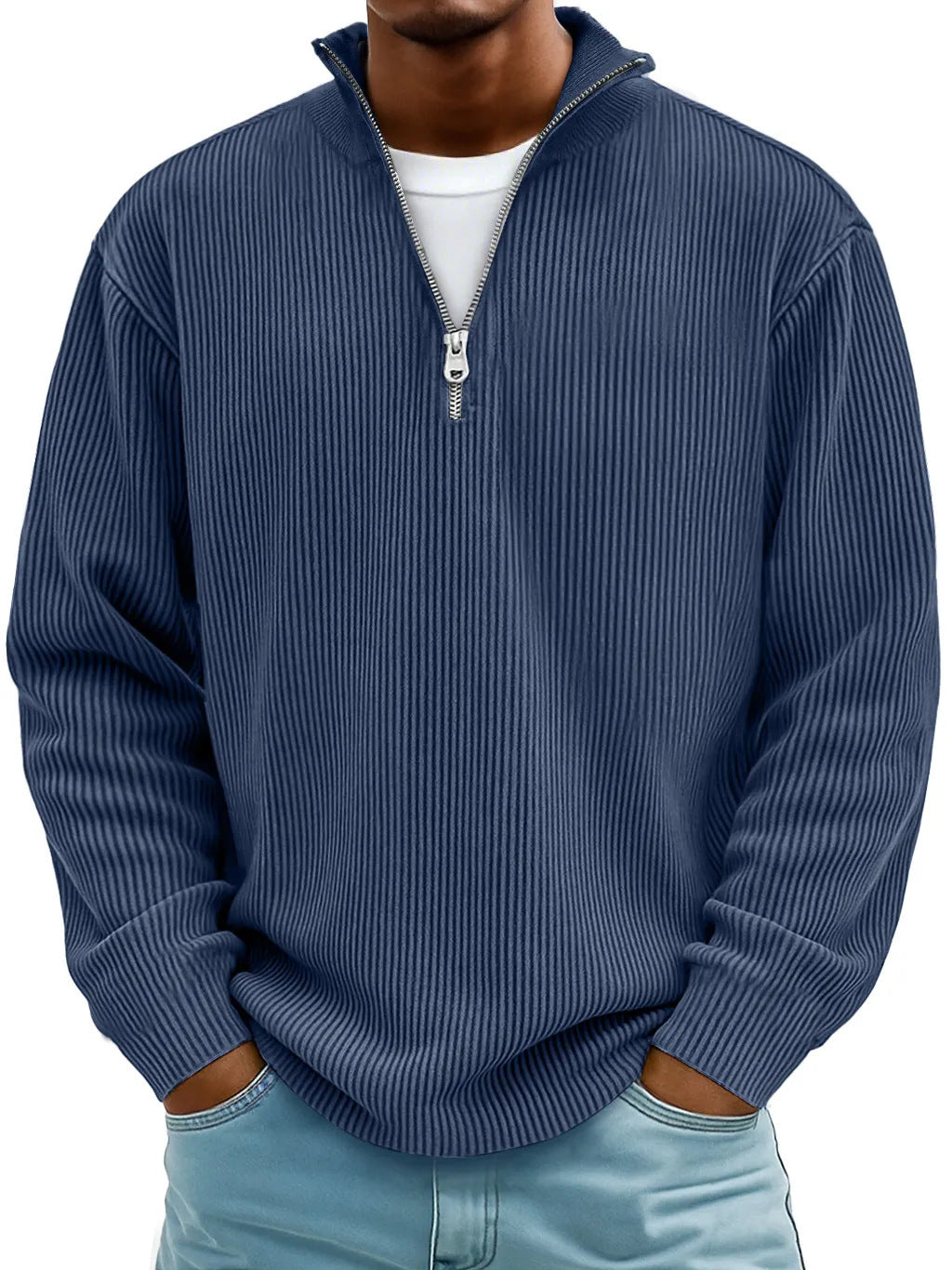 🔥【S-5XL】Nuevo polo de cuello alto sencillo de color liso para hombre, colección 2026