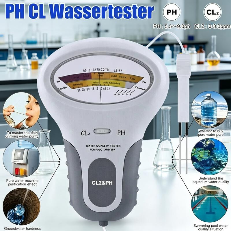 🔬💧 Medidor de pH y cloro residual (Cl2) — ¡50% de descuento! Mide con precisión el pH y el cloro residual de la piscina: sencillo, rápido y fiable. 🔥🏊