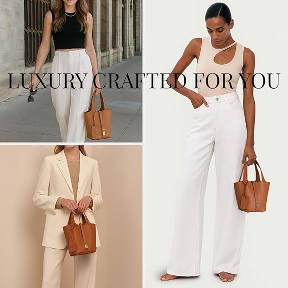 👜 Torba od prave kože sa zateznom vezicom i mini patentnim zatvaračem.