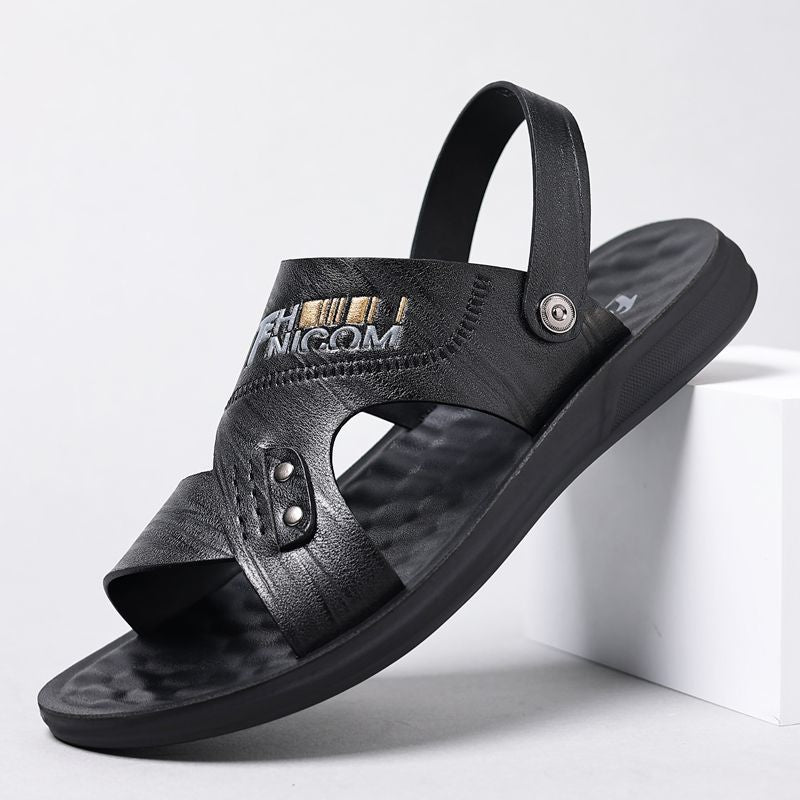 🔥【37-44】Nuevo estilo veraniego, cómodas sandalias de cuero para hombre con suela suave