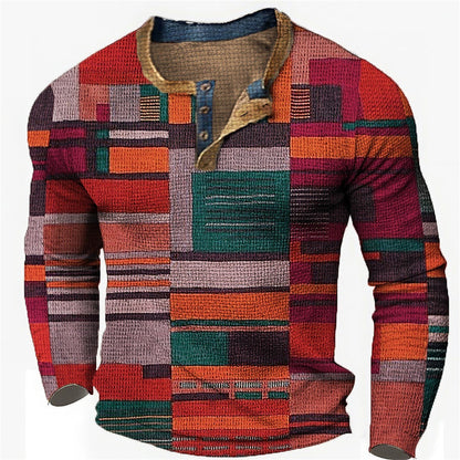 ✨👔50% de descuento en polos estampados de manga larga para hombre [S-4XL]