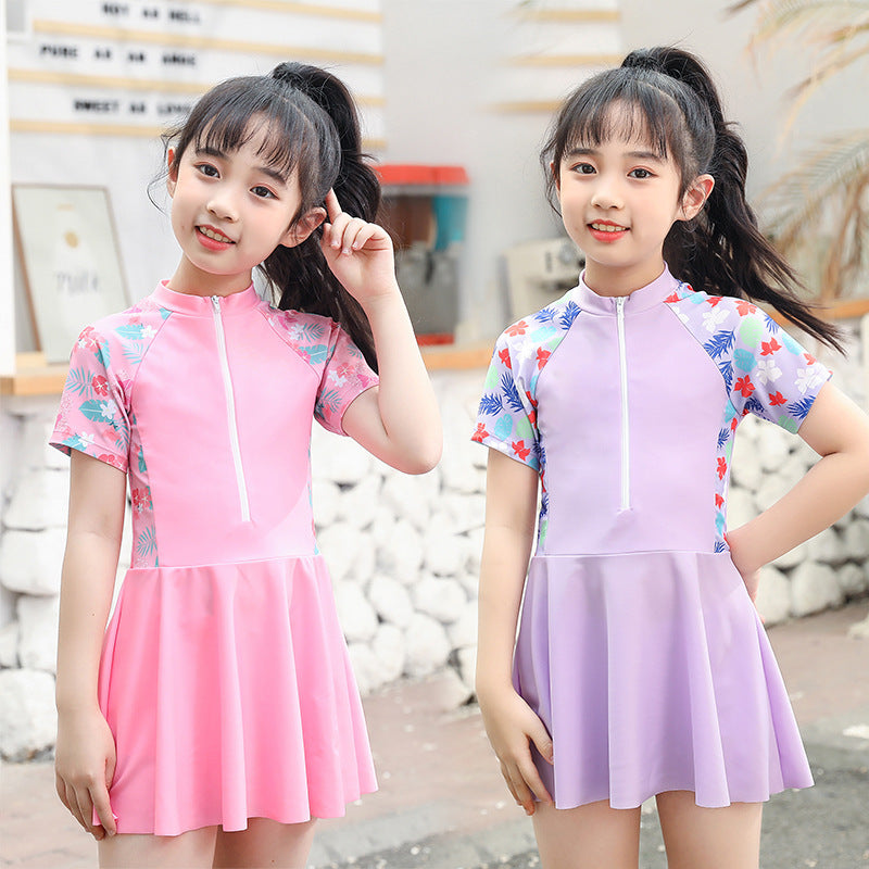 👗【100-160cm】Dwuczęściowy strój kąpielowy dla dziewczynek, szybkoschnący i przewiewny, idealny na lato