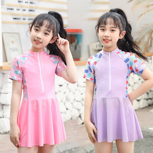 👗【100-160cm】Dwuczęściowy strój kąpielowy dla dziewczynek, szybkoschnący i przewiewny, idealny na lato