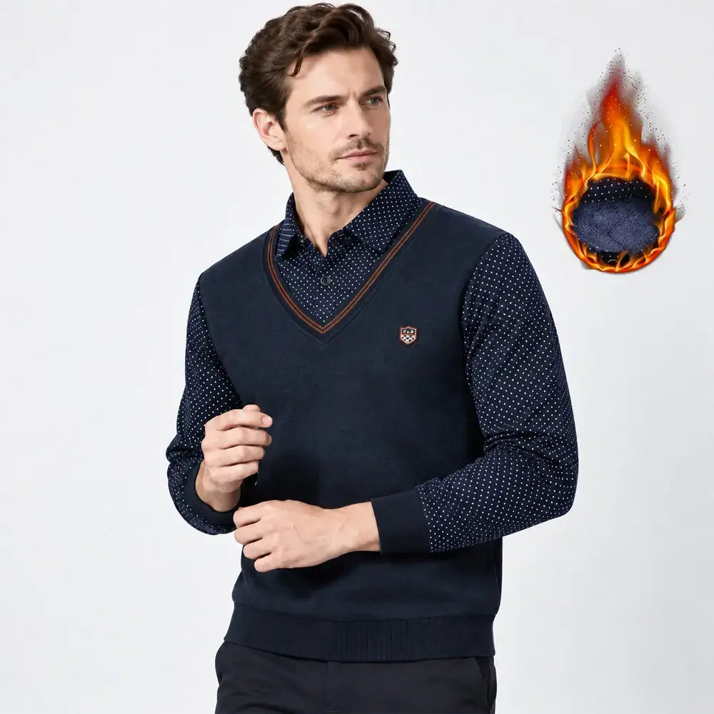 【M-4XL】 Nowa męska koszula dzianinowa z efektem aksamitu – na jesień/zimę