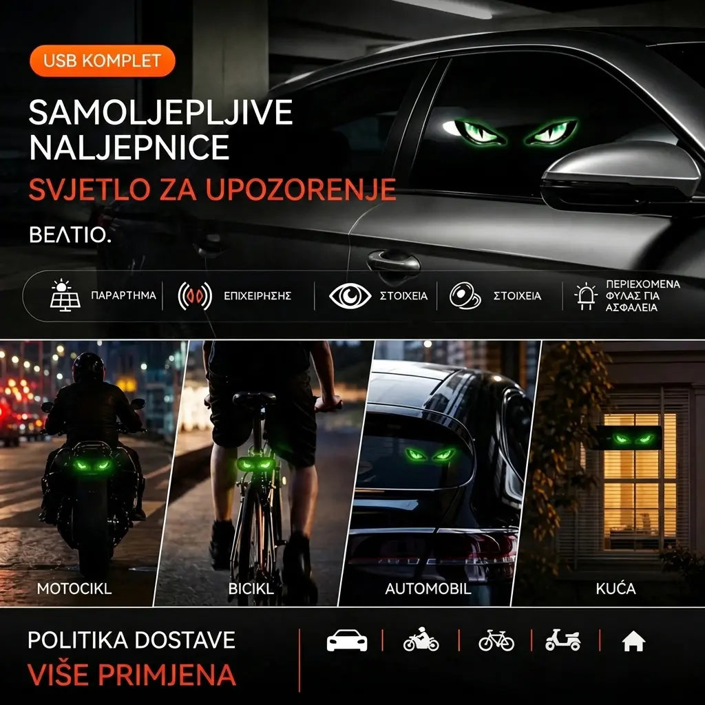 [Kupite jedan, dobijte jedan gratis] Dva artikla za samo23 eura. 🚗👀 LED svjetla za automobil na solarni pogon | Privucite pozornost i poboljšajte sigurnost vožnje: Bežični dizajn, automatsko otkrivanje, univerzalno upravljanje aplikacijom ✨
