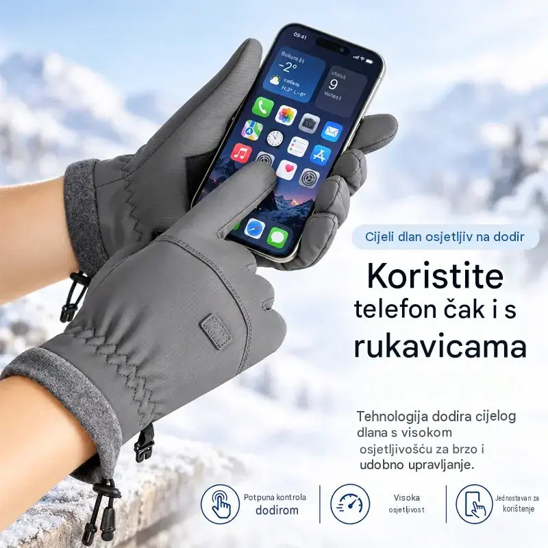 🧤 Muške zimske rukavice – vodootporne i otporne na vjetar · Podstavljene flisom · Potpuno kompatibilne sa zaslonima osjetljivim na dodir · Protuklizni dlan · Idealne za biciklizam, skijanje i planinarenje!