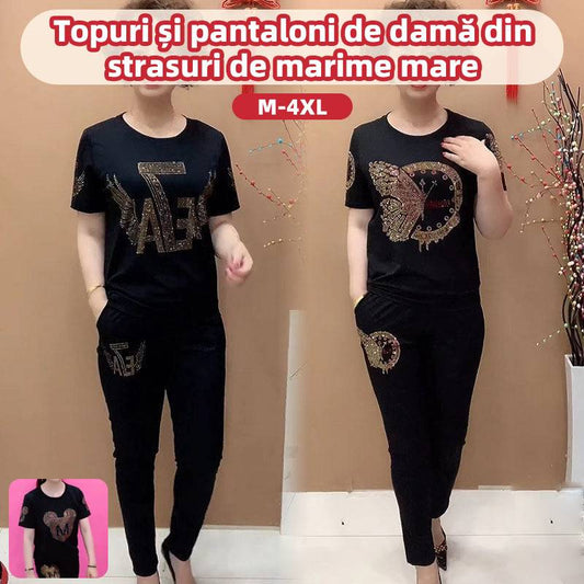 Nou sosire 💥 Set de pantaloni și top cu mâneci scurte pentru femei