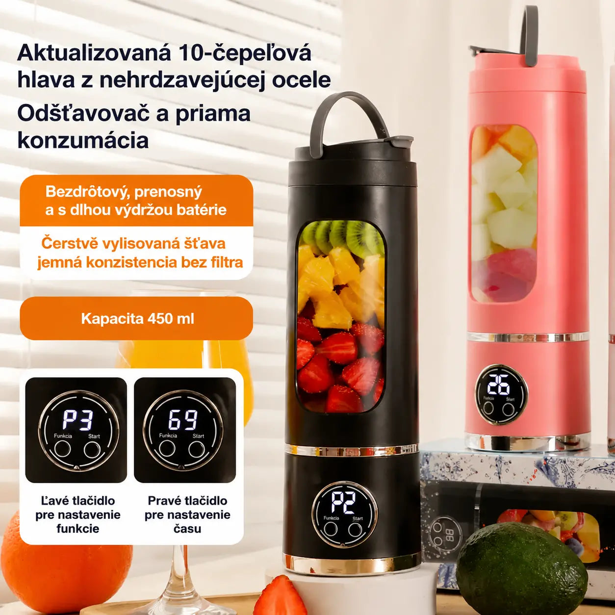 ✨🍹 Bezdrôtový prenosný mixér 🔥 Bezdrôtový, prenosný dizajn