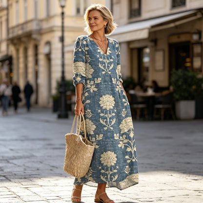 🔥Hit Sprzedaży 【Rabat 50%】✨ 【S–5XL】 Sukienka damska z okrągłym dekoltem i nadrukiem. Przewiewna, wygodna i modelująca sylwetkę.