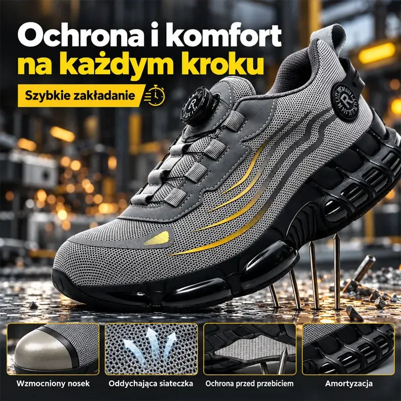 🥾🔥Obuwie robocze Knauf, odpowiednie do codziennego użytku, odporne na uderzenia i przebicia, ze stalowym noskiem, wygodne buty robocze, antypoślizgowe