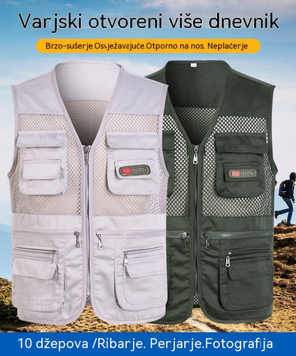 🔥 【Nova kolekcija -50% 】Jednostavan funkcionalni prsluk s više džepova🔥【XL-4XL】– Izdržljiv, prozračan i udoban