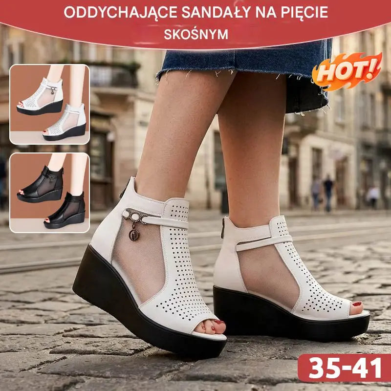 🔥【Rabat 50%】💕【35-41】Letnie damskie sandały na koturnie, prosty obcas - podwyższony obcas zapewnia najwyższy komfort🩰