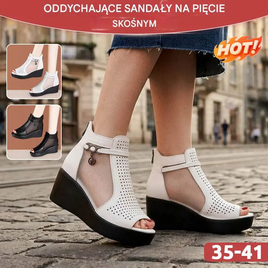 🔥【Rabat 50%】💕【35-41】Letnie damskie sandały na koturnie, prosty obcas - podwyższony obcas zapewnia najwyższy komfort🩰