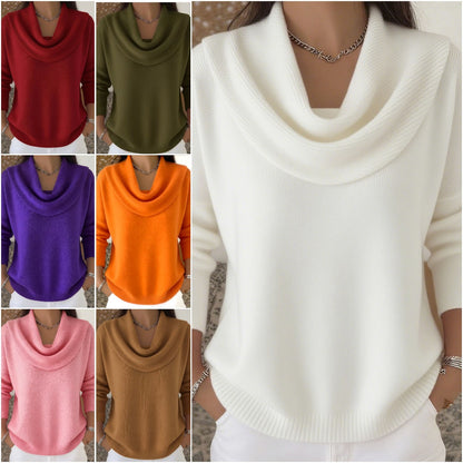 🔥【Tallas S-3XL】Suéter de manga larga, color liso, estilo casual y elegante, ¡novedad