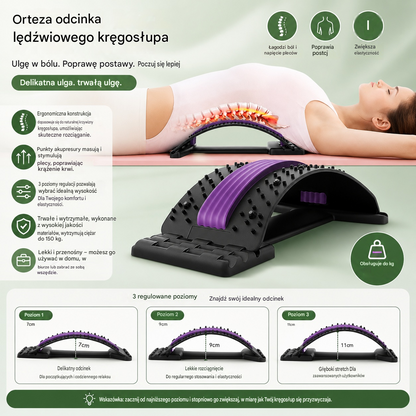 🔥 Ulga 3 w 1 magnes, akupresura i trakcja. Terapia magnetyczna, akupunktura, masaż na odcinek lędźwiowy