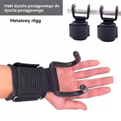 💪Zestaw 2 haków treningowych, 🔥poszerzona podpora 125 mm, antypoślizgowe paski, nośność 250 kg do podciągania i martwego ciągu