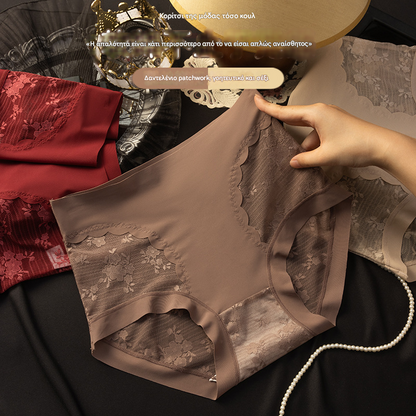 【28€】Set od 5 komada: crna + bordo + bež + smeđa + ciglasto crvena --- Ženske visokoelastične bešavne čipkaste gaćice za kontrolu trbuha, oblikovanje stražnjice i podizanje