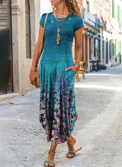 [S-3XL] 2024 new printed long dress--3660491