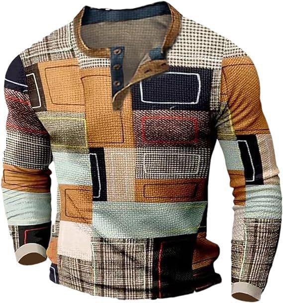 ✨👔50% de descuento en polos estampados de manga larga para hombre [S-4XL]