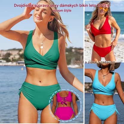 🏖️👙【Produs nou cu reducere】🌴【S-3XL】Costum de baie bikini pentru femei, culoare uni, cu uscare rapidă, confortabil și respirabil, vara 2025