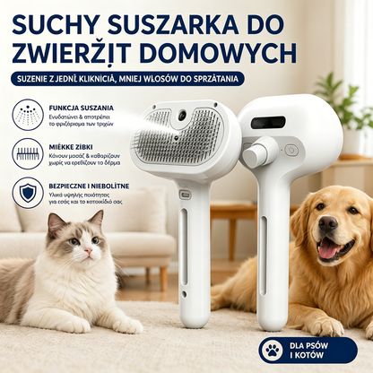 🐶🐱 Szczotka parowa dla zwierząt | Grzebień i urządzenie do usuwania sierści dla kotów i psów 💧✨ - W zestawie bezpłatne serum