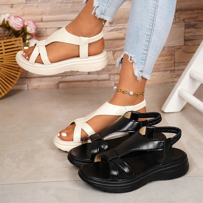 👠【36-43】Sandale od prave kože s mekim neklizajućim potplatom i debelom platformom