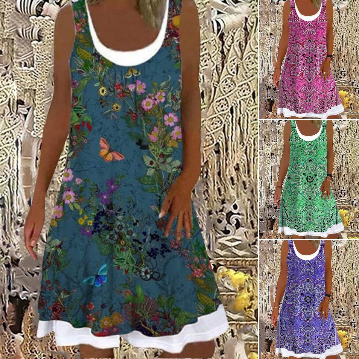 👗【50% reducere】💖【S-5XL】2025 rochii casual la modă pentru femei, imprimate, potrivite pentru toate ocaziile