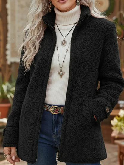 🛒【S-3XL】Ženska ležerna jakna od janjeće vune s patentnim zatvaračem