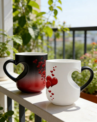 【Kup 1 dostać 1 za darmo】Ceramiczny kubek na Walentynki z uchwytem w kształcie serca, który zmienia kolor💝✨