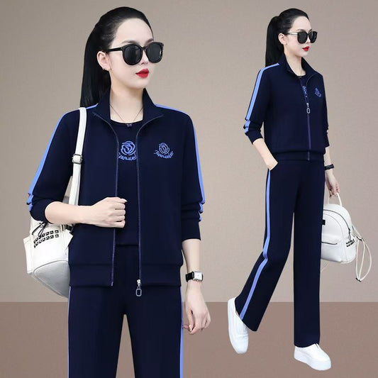 🏆【M-5XL】🔥【Jachetă + Tricou + Pantaloni】💖Set sport și de agrement nou, toamnă 2025, format din trei piese