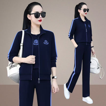 🏆【M-5XL】🔥【Jachetă + Tricou + Pantaloni】💖Set sport și de agrement nou, toamnă 2025, format din trei piese