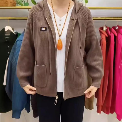 💓💓【45% OFF】【45-80 kg】2025 New Vertical Stripe Hooded cu glugă Monogrammed Zip Top